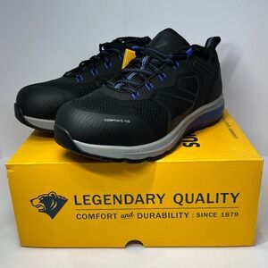 Herman Survivors Mens Composite Toe Work Shoes Black Blue Size 8.5